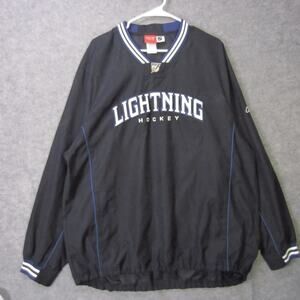 Tampa Bay Lightning Jacket Mens Large Black NHL Hockey Pullover Reebok Top